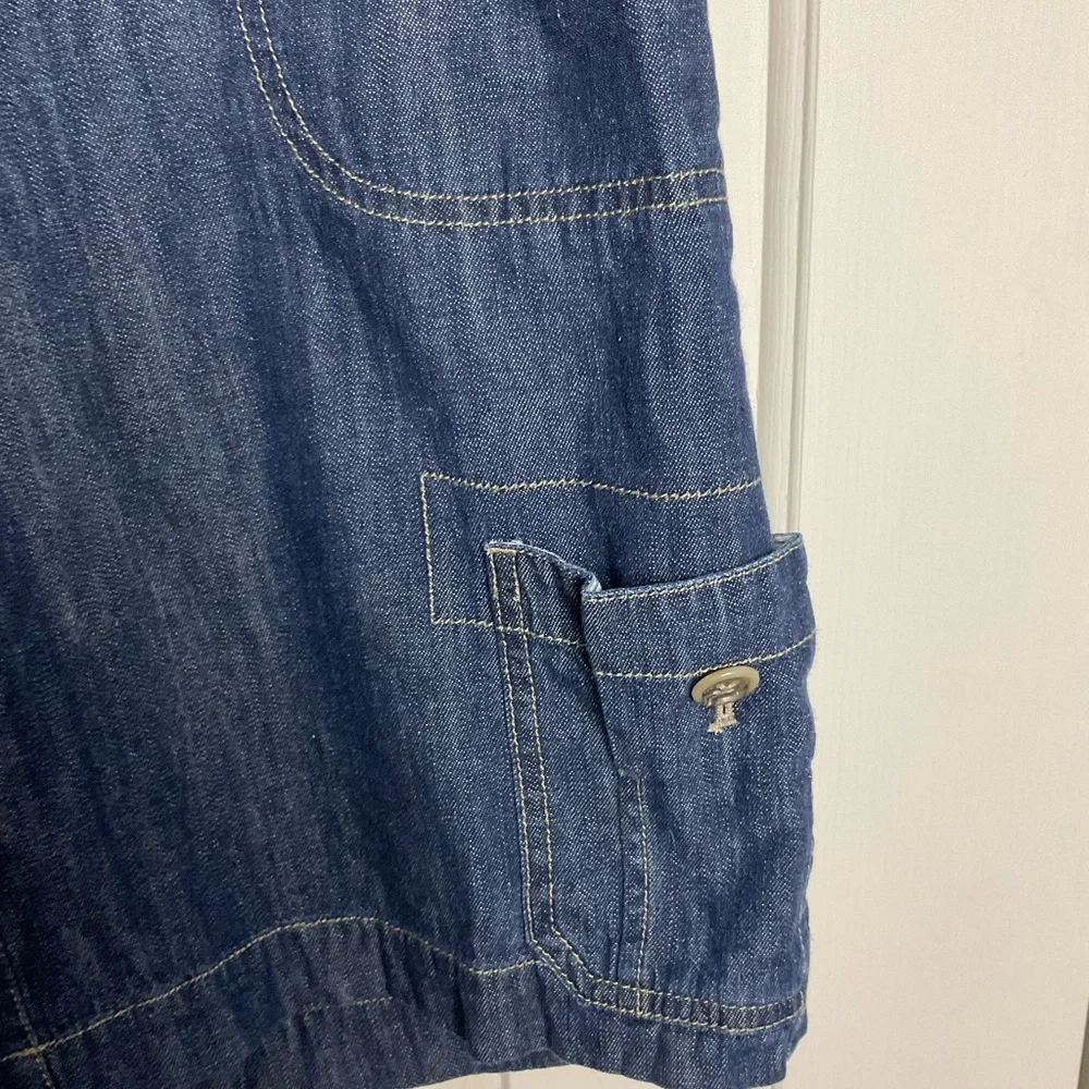 J. Jill Cargo Loose Fit Bermuda Denim‎ Shorts Size 6 Blue